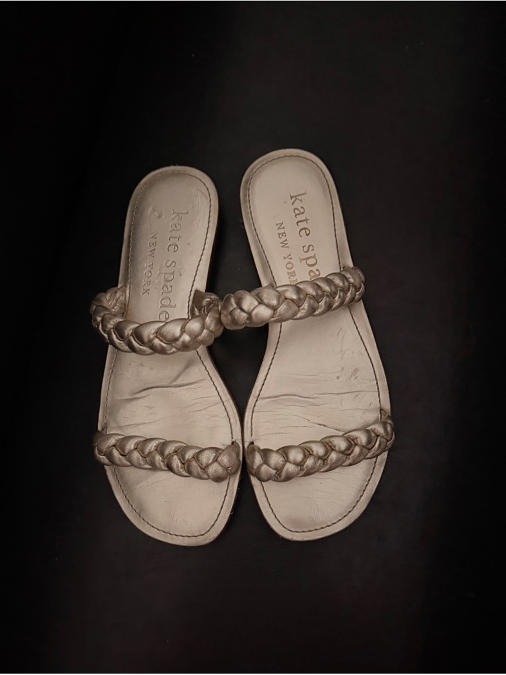 kate spade New York Braided Metallic Sandal in Gold